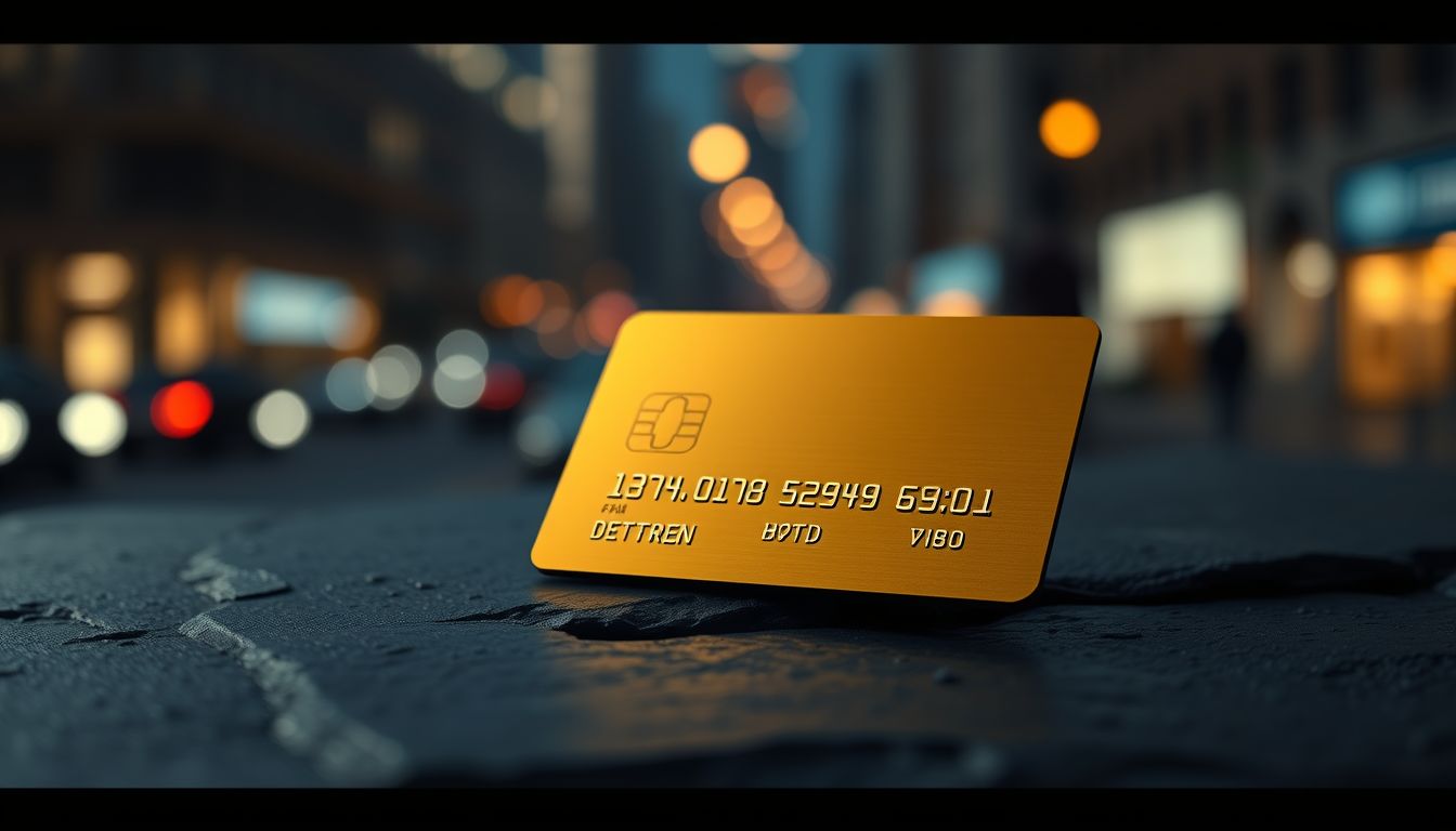 Elegant gold card on dark slate — personal loan comparison