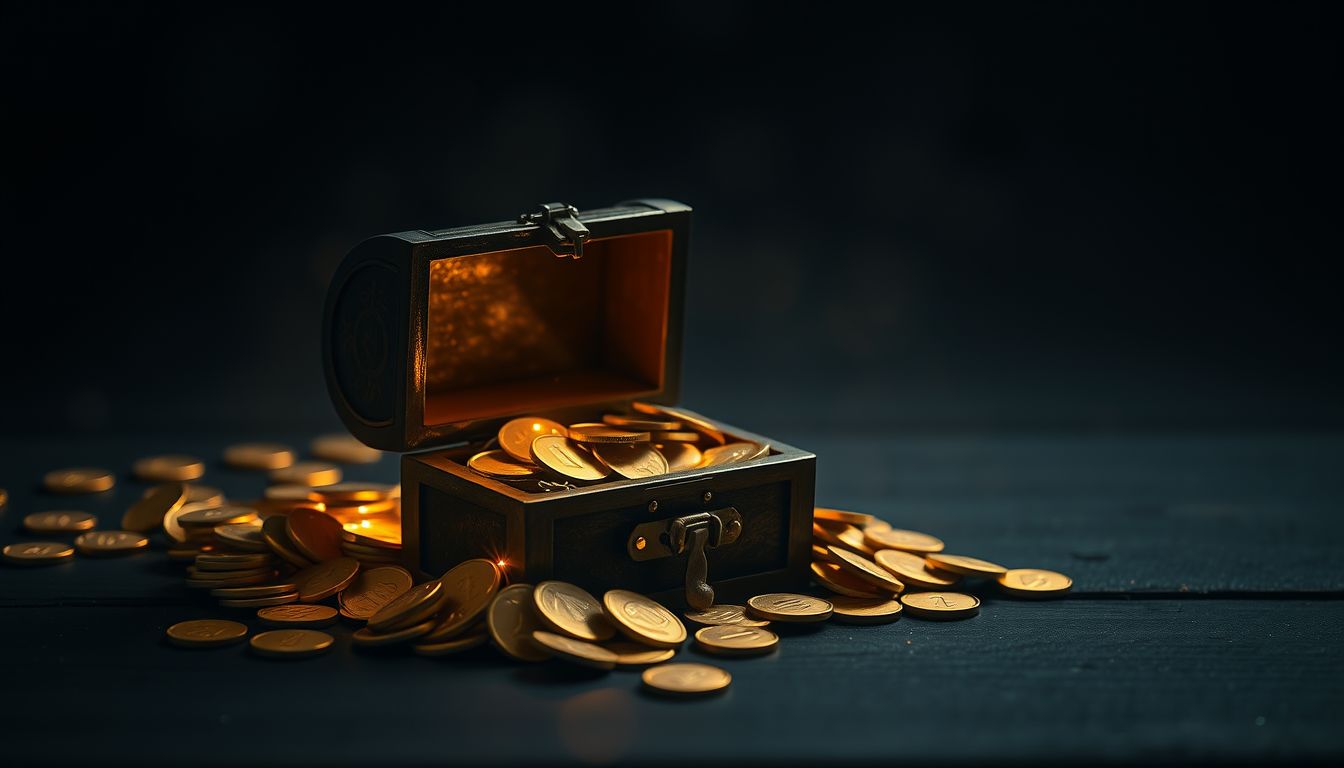 Coins spilling from a treasure chest — windfall management